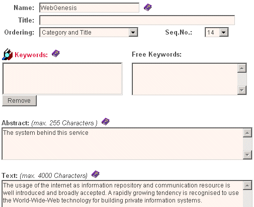 meta data edit form